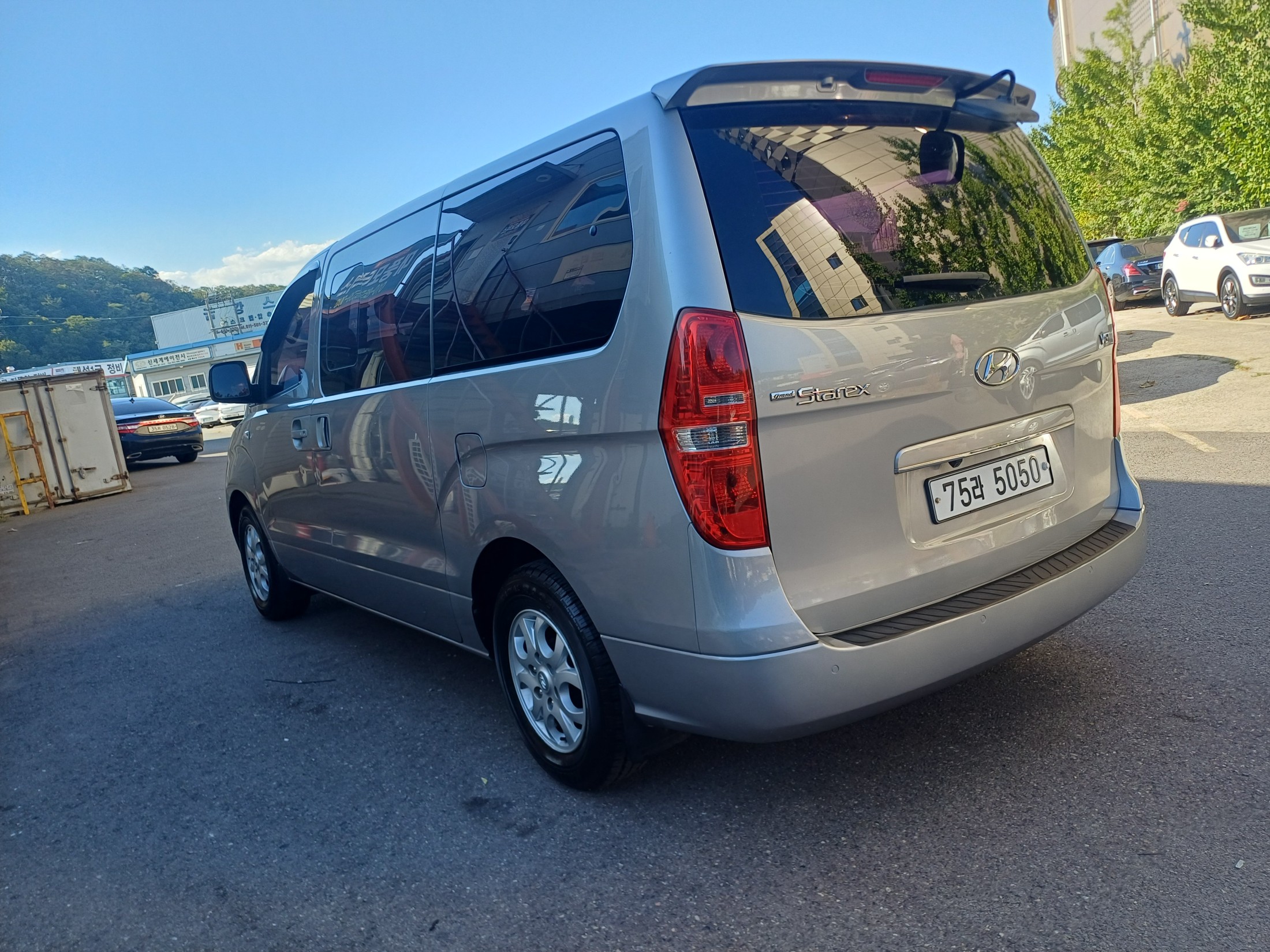 Used Korean vehicle on a dealer lot in South Korea