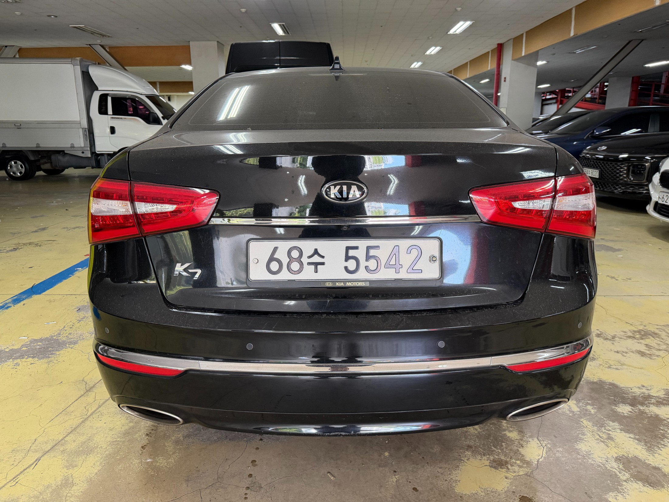 Used Korean vehicle on a dealer lot in South Korea