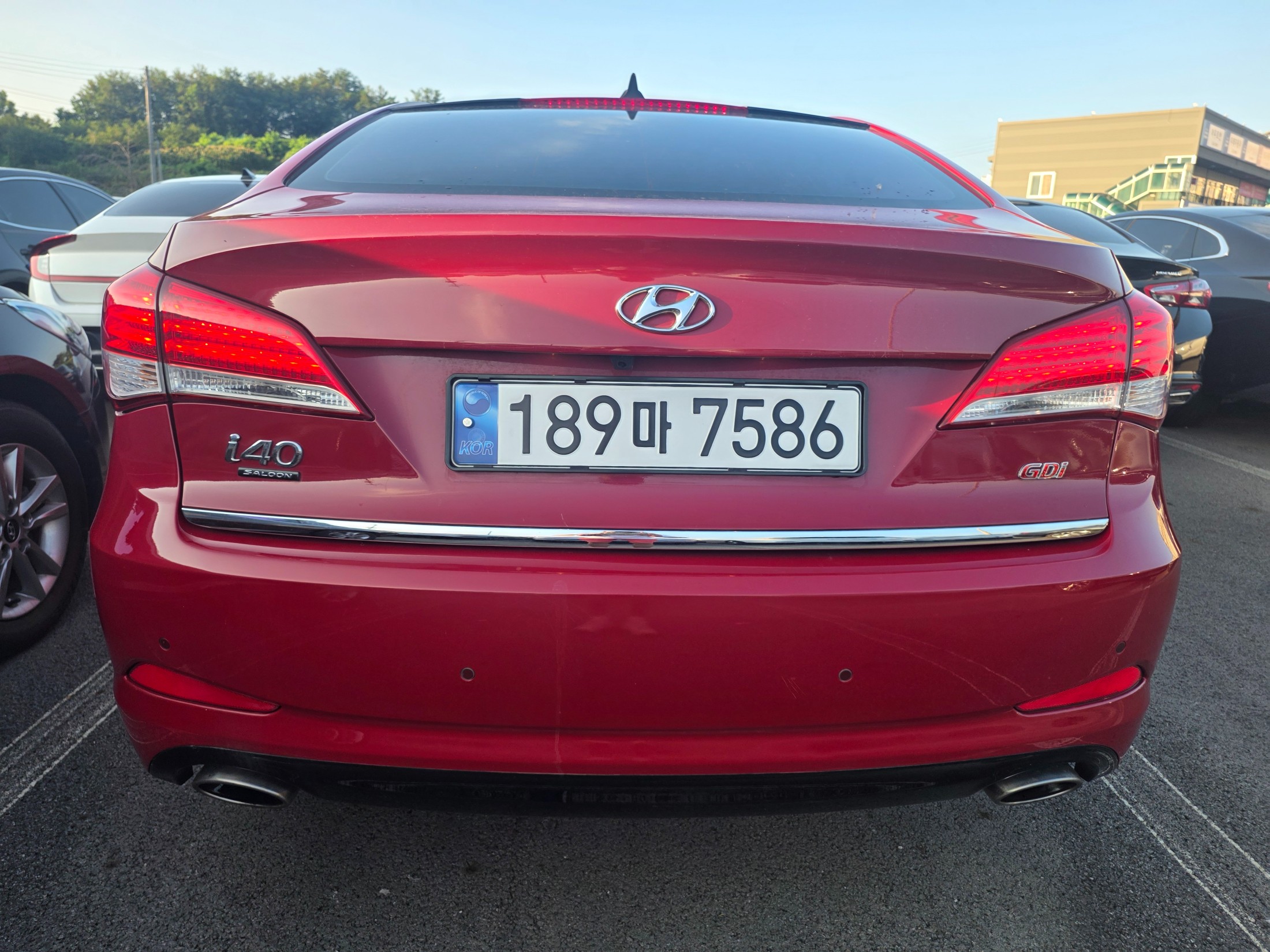 Used Korean vehicle on a dealer lot in South Korea