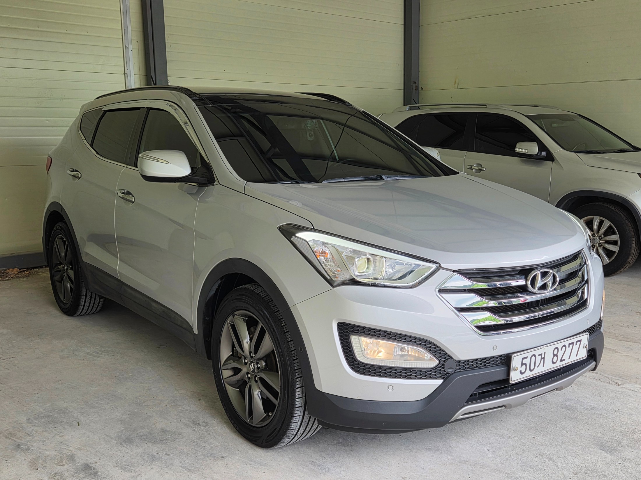 Used Korean vehicle on a dealer lot in South Korea